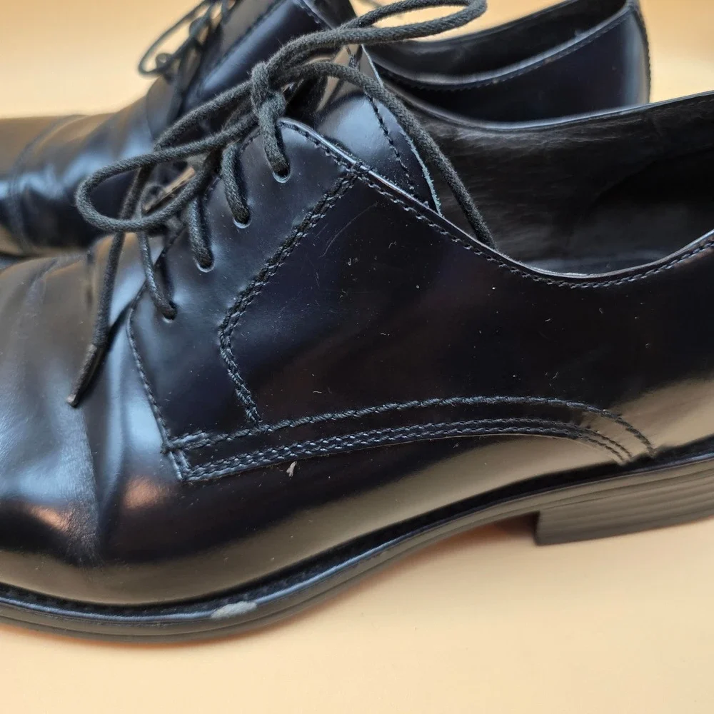 Johnston & Murphy Mens Black Leather‎ Cap Toe Derby Dress Shoes 20-3241 / 11M